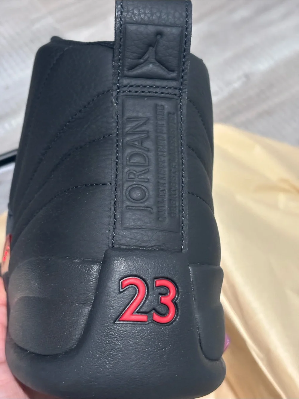 Jordan Men's Black and Red High-Top Basketball Sneakers